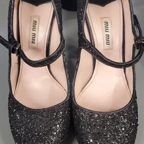 MIU MIU GLITTER PUMPS - Picture 3 of 8